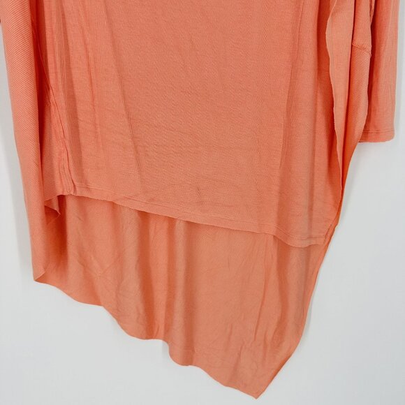 We The Free Grapevine Coral Asymmetric Long Sleeve Ribbed Stretchy Tunic Top M - Picture 6 of 12